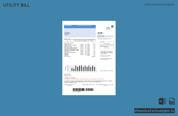Beispiel für eine Stromrechnung von Hong Kong CLP Power Hong Kong Limited (Vorschau)